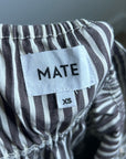 MATE The Label 100% Organic Cotton Poplin Striped Brown Midi Dress