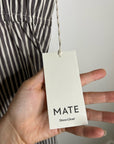 MATE The Label 100% Organic Cotton Poplin Striped Brown Midi Dress