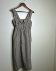MATE The Label 100% Organic Cotton Poplin Striped Brown Midi Dress