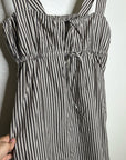 MATE The Label 100% Organic Cotton Poplin Striped Brown Midi Dress