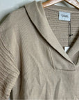 Stitches & Stripes 100% Cotton Tan Textured Pullover Sweater