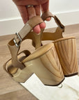 Nisolo All Day Wooden Tan Leather Heeled Clog Sandal