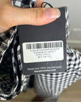 Reformation 100% Linen Black White Checkered Trouser Pant