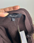 Madewell 100% Linen Chocolate Brown Pull on Slip Skirt