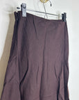 Madewell 100% Linen Chocolate Brown Pull on Slip Skirt