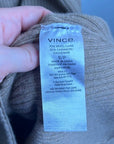 VINCE Cashmere Wool Ribbed Knit Tan Sweater Midi Dress
