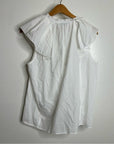 Rails 100% Cotton Karysa White Flutter Sleeve Blouse in White