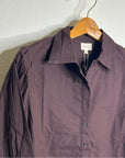 Ex Voto 100% Cotton Chocolate Brown Button Down Long Sleeve Blouse