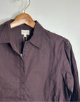 Ex Voto 100% Cotton Chocolate Brown Button Down Long Sleeve Blouse