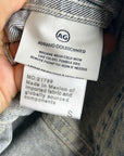 AG 100% Cotton Rigid Denim Acid Wash Cropped Trucker Style Jacket