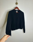 J. Crew 100% Cashmere High V - Neck Black Lightweight Sweater