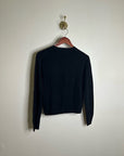 J. Crew 100% Cashmere High V - Neck Black Lightweight Sweater