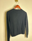 J. Crew 100% Cashmere High V - Neck Black Lightweight Sweater