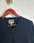 J. Crew 100% Cashmere High V - Neck Black Lightweight Sweater