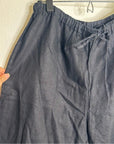 Reformation 100% Linen Black Straight Leg Drawstring Trouser Pant