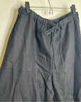 Reformation 100% Linen Black Straight Leg Drawstring Trouser Pant