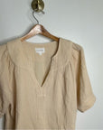 Honorine 100% Cotton Gauze Short Sleeve Puff Sleeve Top