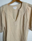 Honorine 100% Cotton Gauze Short Sleeve Puff Sleeve Top