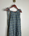 Ex - Voto 100% Cotton Blue Block Print Bohemian Iris Sundress Maxi Flowy