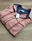 Outerknown 100% Organic Cotton Pink Striped Button Down Blanket Shirt