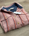 Outerknown 100% Organic Cotton Pink Striped Button Down Blanket Shirt