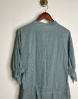 MIRTH 100% Cotton Green Gingham Short Sleeve Oversized Tunic Blouse