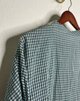 MIRTH 100% Cotton Green Gingham Short Sleeve Oversized Tunic Blouse