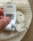 Lucky Brand 100% Cotton Cream Crochet Bobble Knit Sweater Tank Top