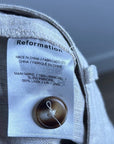 Reformation 100% Linen Freddie Straight Leg Trouser Pant in Oatmeal