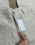 Reformation 100% Linen Freddie Straight Leg Trouser Pant in Oatmeal