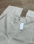 Reformation 100% Linen Freddie Straight Leg Trouser Pant in Oatmeal