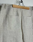 Reformation 100% Linen Freddie Straight Leg Trouser Pant in Oatmeal