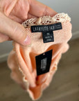 NWT Lafayette 148 100% Linen Salmon Pink Knit Textured Lace Tank Top