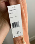NWT Lafayette 148 100% Linen Salmon Pink Knit Textured Lace Tank Top