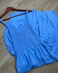 Nation LA 100% Cotton Penelope Smocked Midi Dress in Blue Laguna