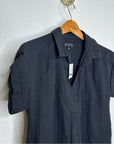 J. Crew 100% Cotton Gauze V- Neck Shirtdress in Black