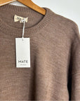 MATE The Label Merino Wool Alpaca Soft Perfect Crew Neck Knit Sweater