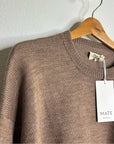 MATE The Label Merino Wool Alpaca Soft Perfect Crew Neck Knit Sweater