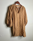 Pippa Ridley 100% Linen Sangria Balloon Sleeve Lightweight Dress in Biscuit