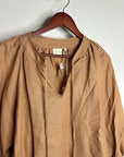 Pippa Ridley 100% Linen Sangria Balloon Sleeve Lightweight Dress in Biscuit