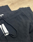 Unsubscribed 100% Cashmere Black Jogger Style Drawstring Pull on Pant
