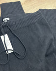 Unsubscribed 100% Cashmere Black Jogger Style Drawstring Pull on Pant