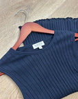 Nation LA 100% Organic Cotton Knit Ribbed Tank Top Ribbed In Night Sky