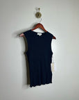 Nation LA 100% Organic Cotton Knit Ribbed Tank Top Ribbed In Night Sky