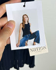 Nation LA 100% Organic Cotton Knit Ribbed Tank Top Ribbed In Night Sky