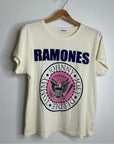 Daydreamer 100% Cotton Ramones Classic Seal Tour Tee in Stone Vintage Oversized