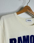 Daydreamer 100% Cotton Ramones Classic Seal Tour Tee in Stone Vintage Oversized