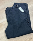 AG Cotton Linen The Noten Black Carpenter High Rise Straight Leg Ankle Pant