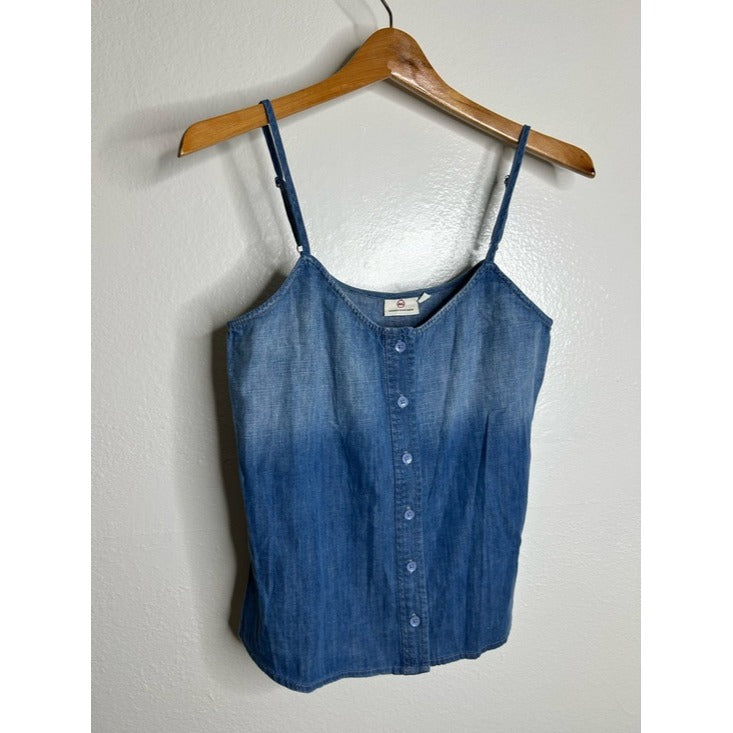 Ag Adriano Goldschmied AG 100% Cotton Denim Chambray Button Down Tank Top Blouse - Cotton, Denim