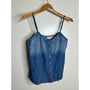 AG 100% Cotton Denim Chambray Button Down Tank Top Blouse